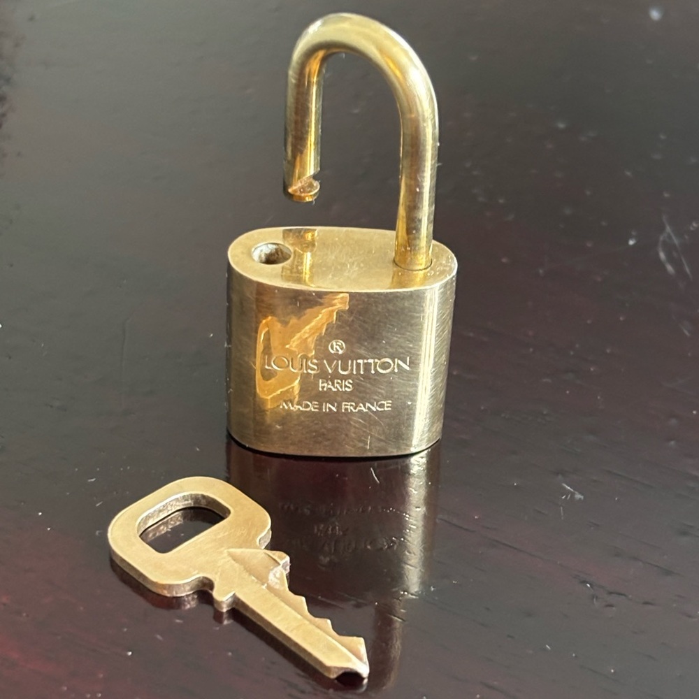 Louis Vuitton Brass Padlock and Key Set #318 vintage